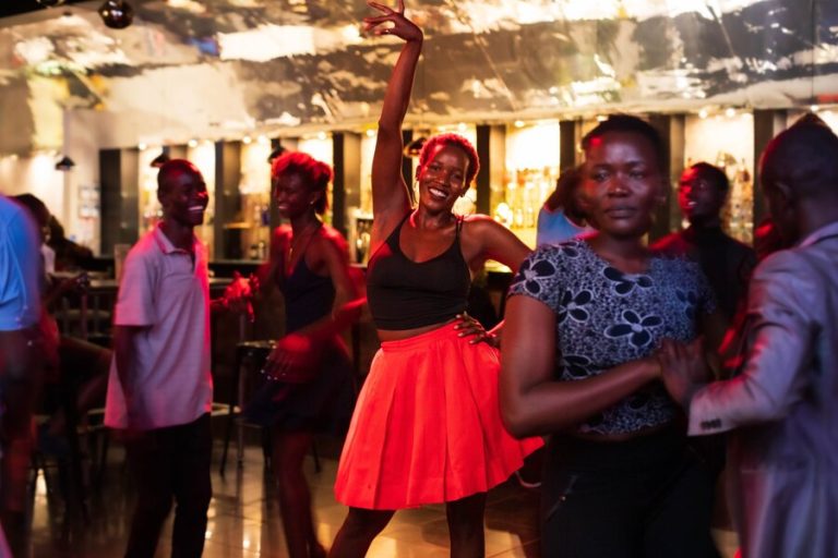 Sylvia dancing in group