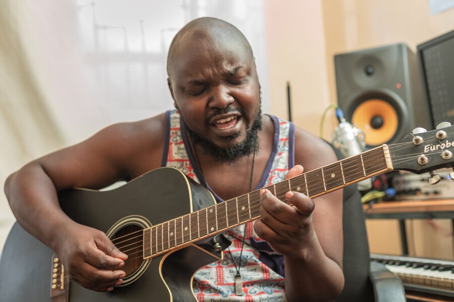 James plays the guitar