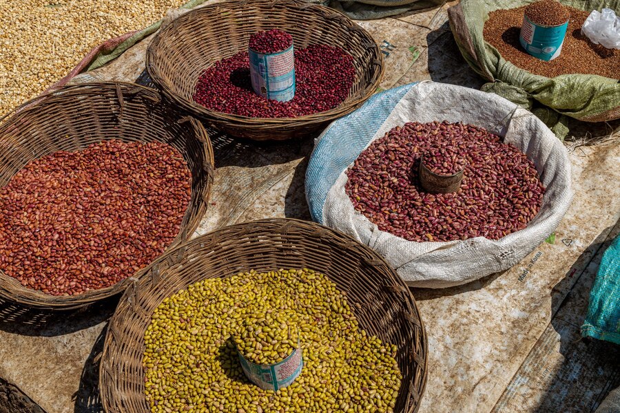 Enock ensures a diverse and stable supply chain by locally sourcing cereals in Kisumu and, for a wider variety, traveling 113 kilometers to Busia, showcasing his commitment to quality products.