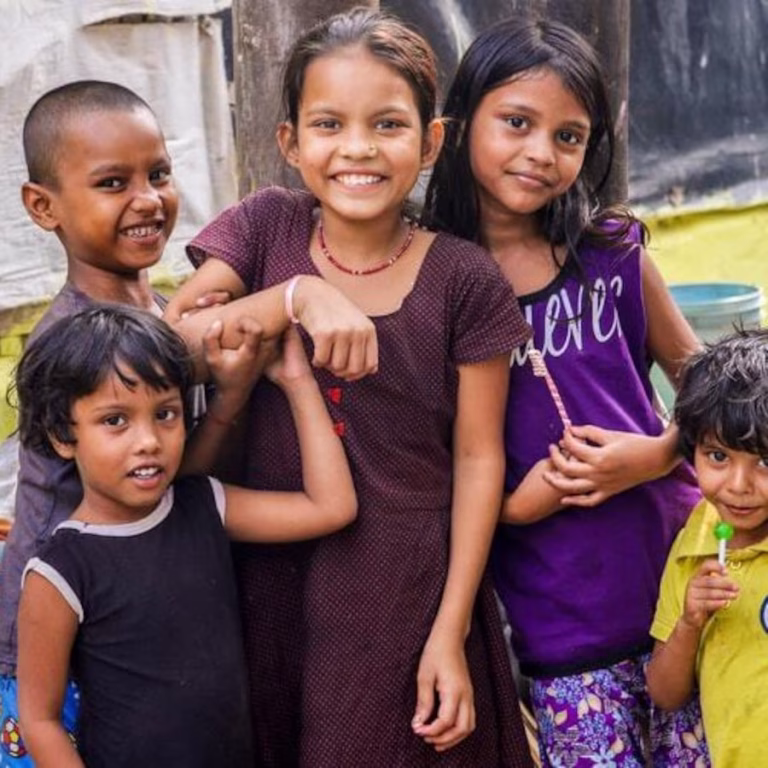 Young children in India